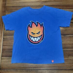 Spitfire Youth Blue Tee Flame Smile - Size Youth Small